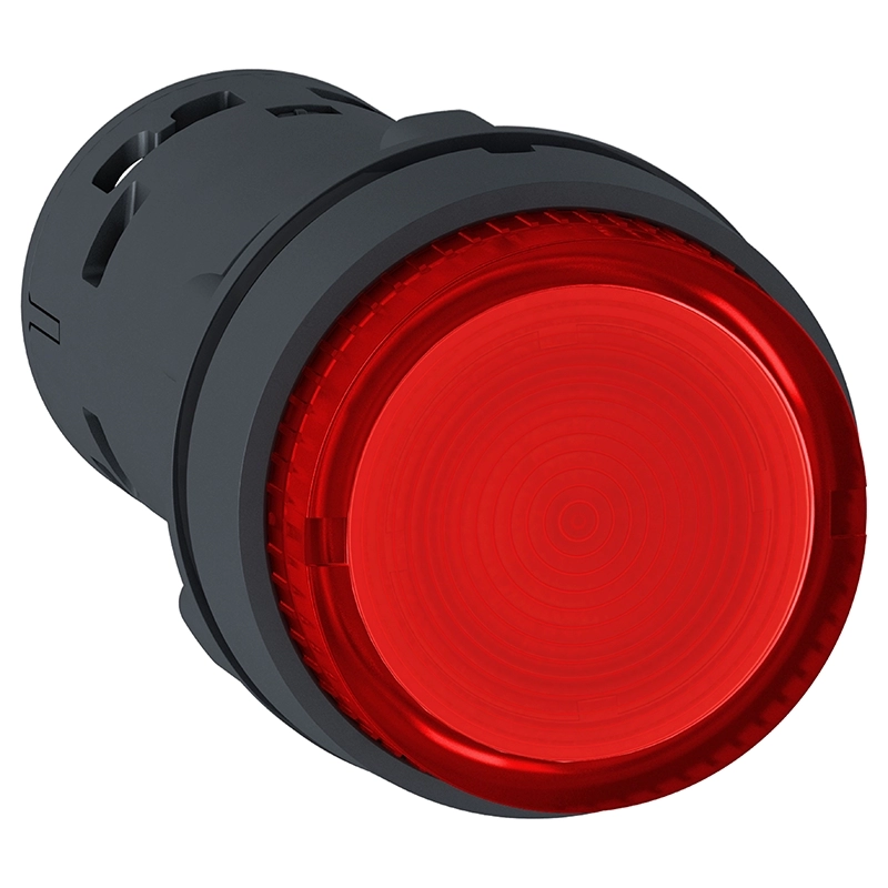 Pulsador luminoso rojo con retención 1NC C/led a 230VCA XB7